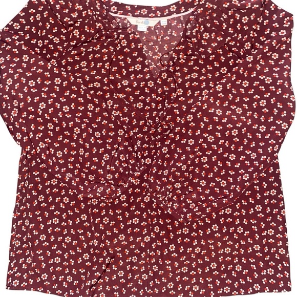 Boden Floral Burgundy Blouse Size US 8R - Picture 4 of 10